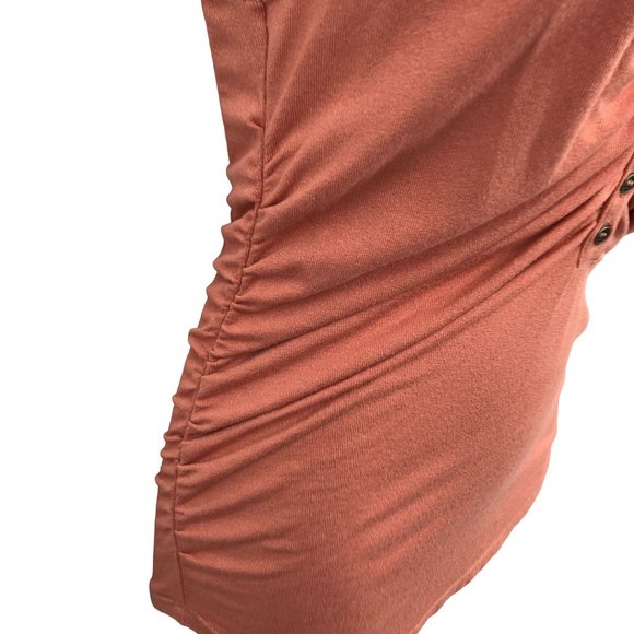 Free People Womens Coco Cinnamon Button Ruched Halter Knit Top Size S - Picture 3 of 8